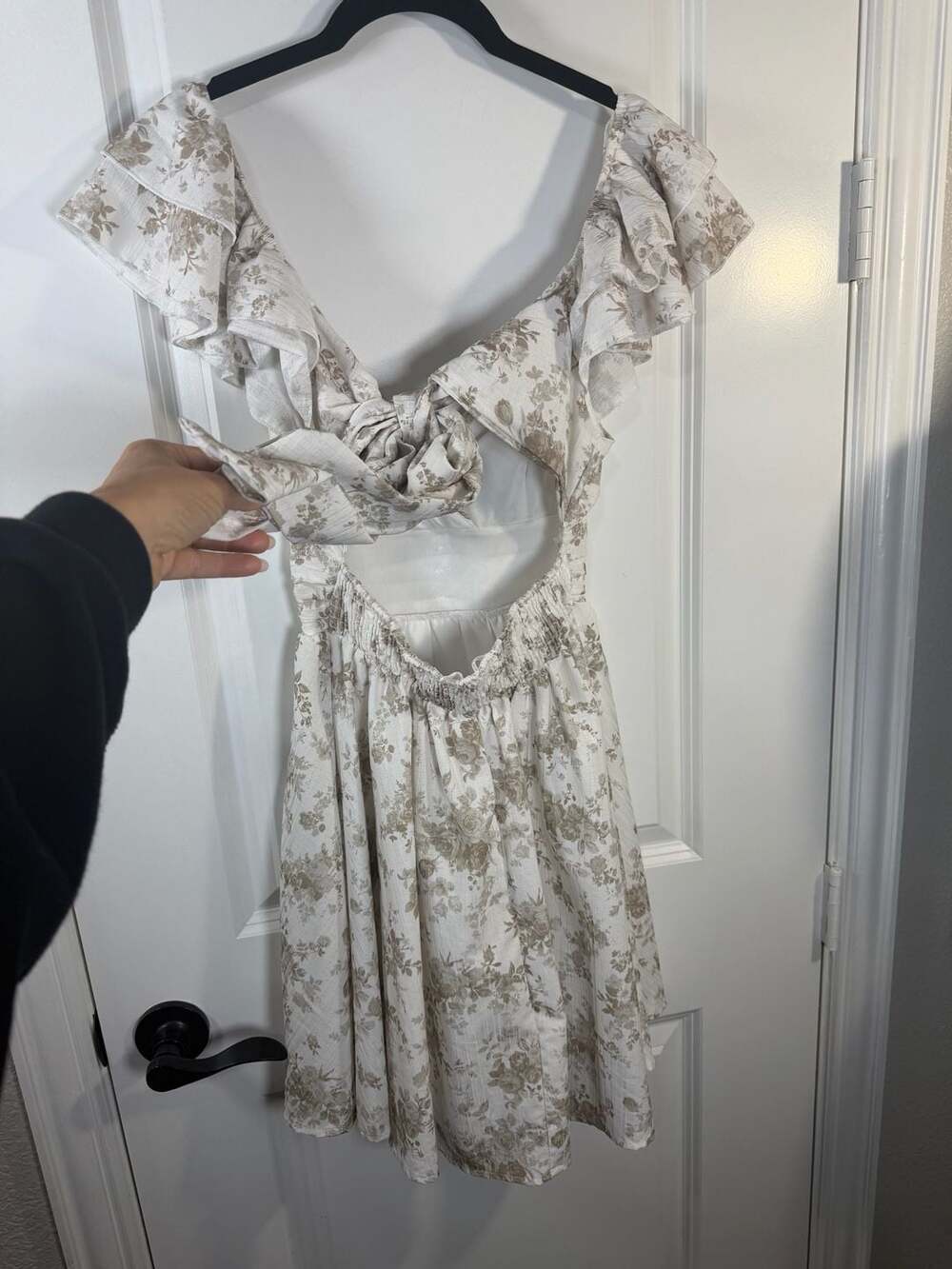 Altar'd State Floral Ruffle Tie-Back Mini Dress - Picture 4 of 6